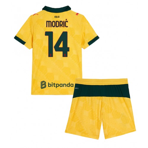 Stroje piłkarskie AC Milan Luka Modric #14 Koszulka Trzeciej dla dzieci 2025-26 Krótki Rękaw (+ szorty)